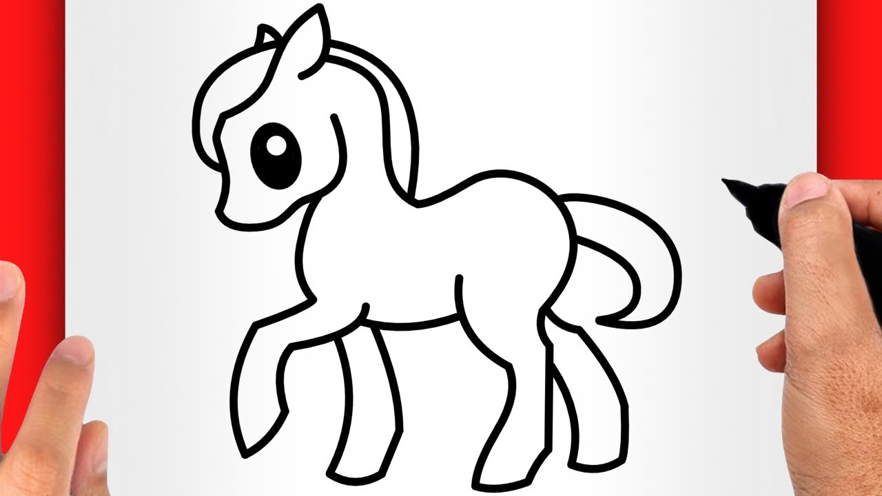 HOW TO DRAW A HORSE DRAWING STEP BY STEP FOR BEGINNERS (EASY AND SLOW)