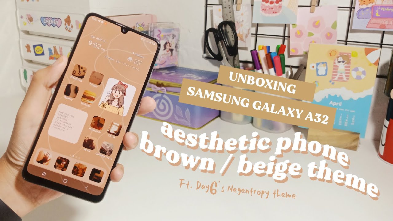 unboxing samsung galaxy A32 Indonesia | how to have an aesthetic phone android ✨