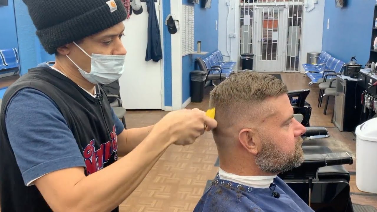 Dominican 💈 Barber ASMR - Bald Fade Haircut and Beard Blade Shape Up