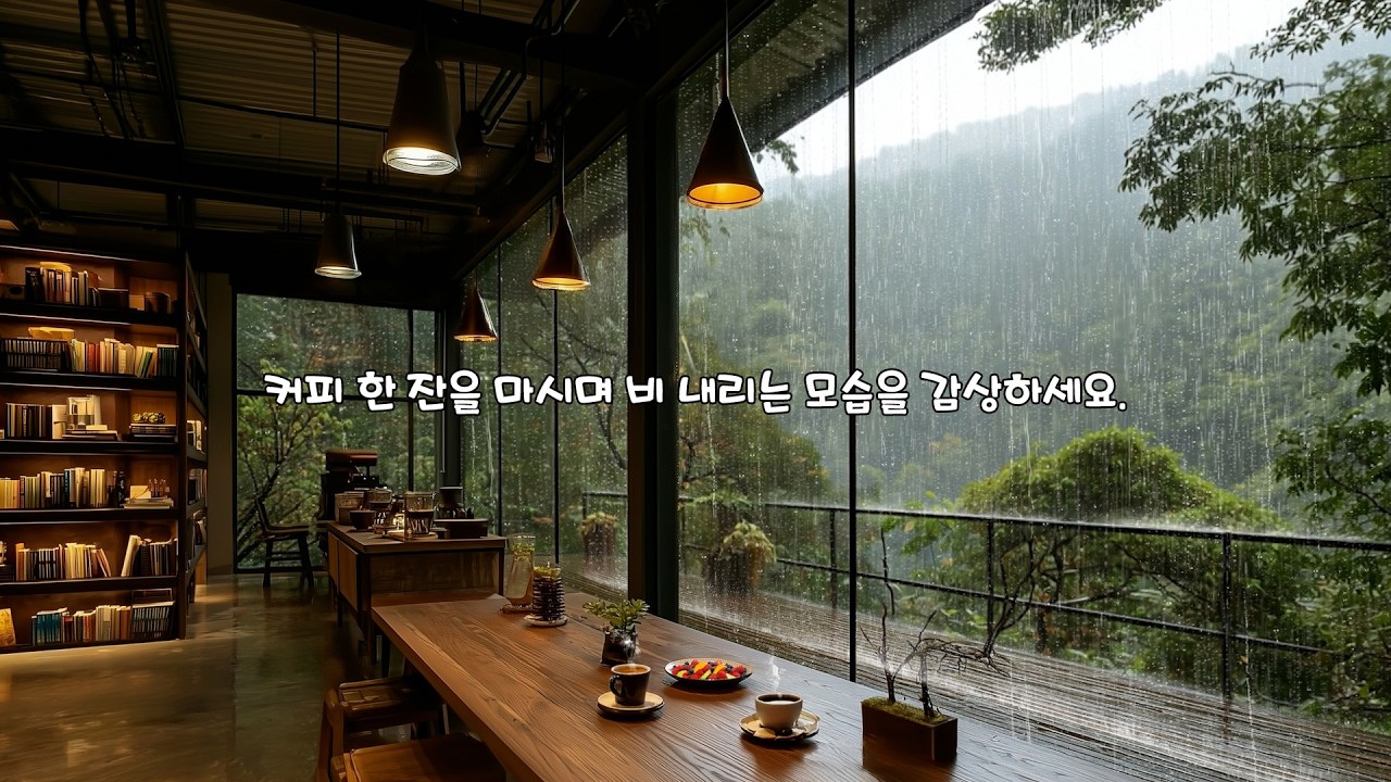 [Playlist] 빗방울이 창을 두드리는 북카페｜업무와 독서를 위한 피아노 | Soft piano for work & reading as rain taps the window