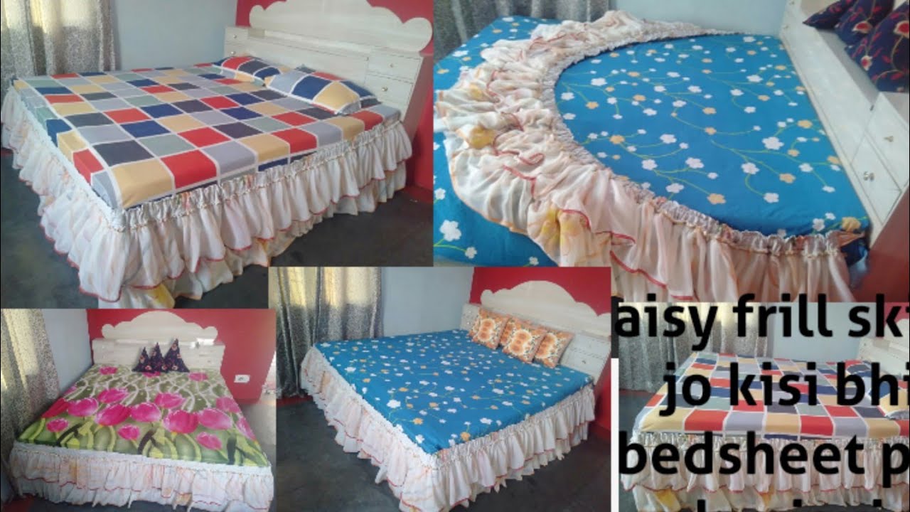 Double frill badsheet kese banaya//बेड के लिए स्कर्ट//