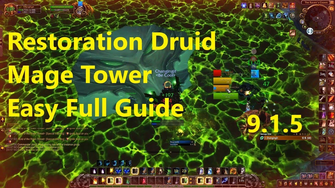 Restoration Druid Mage Tower Challenge Easy Full Guide End of the Risen Threat WoW Shadowlands 9.1.5