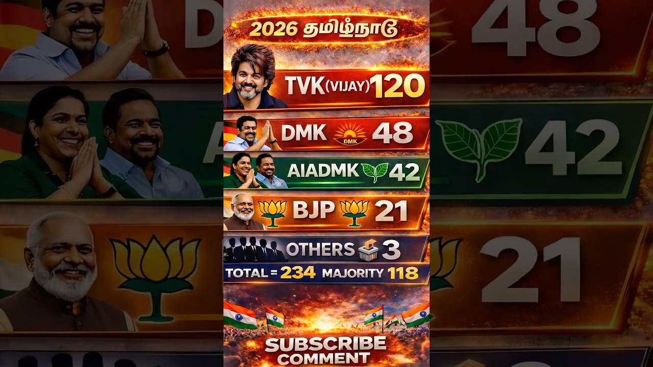 😱2026 Tamil Nadu Election Prediction | TVK 120 🔥 DMK 48 | #TVK #Vijay #TNPolitics #Election2026