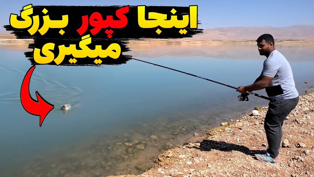 رفتیم سد😍 ماهیگیری با قلاب و لنسر ماهی کپور سایز fishing video