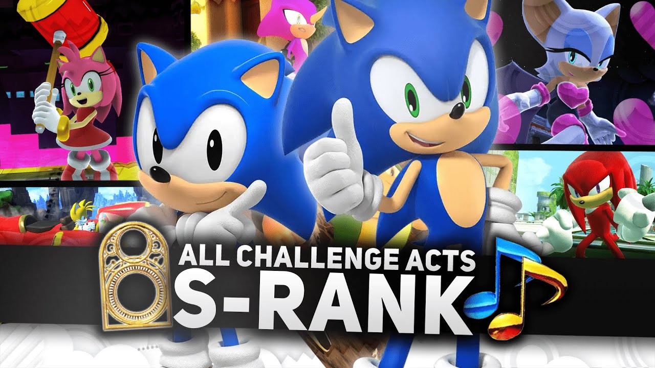ALL Sonic Generations Challenge Acts (S-Rank) & Music Notes (4K)