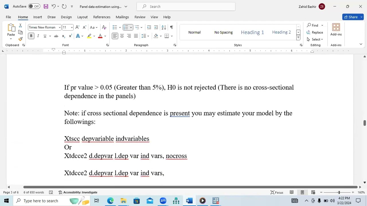 Stata Training Day-12A: Panel Data Analysis with Stata: Fixed Effects vs. Random Effects