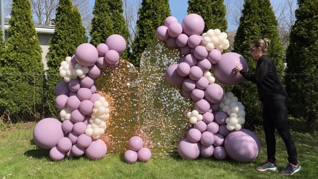 Pastel Dusk Balloon Garland On Sequin Backdrops