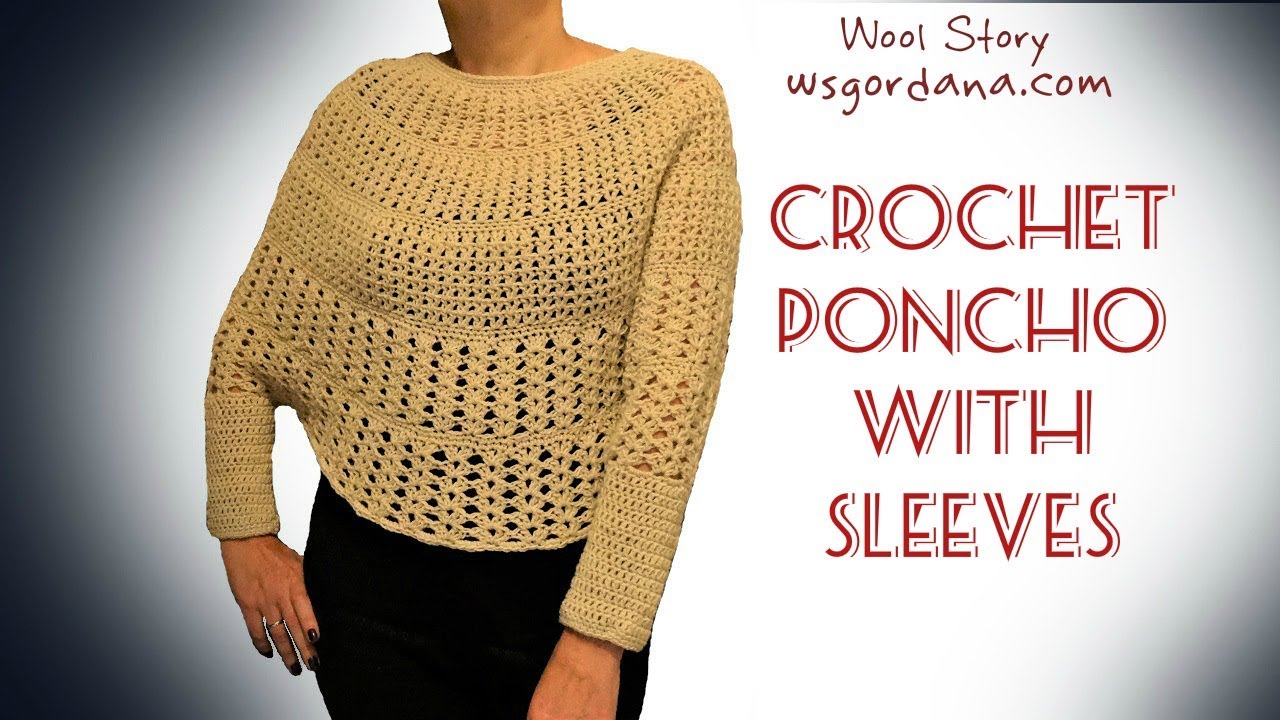 How to Crochet a Poncho With Sleeves (Heklani Pončo)