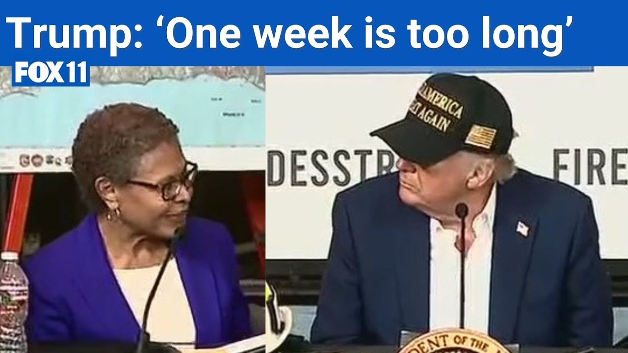 Trump calls out LA Mayor over '18 month' rebuild timeline