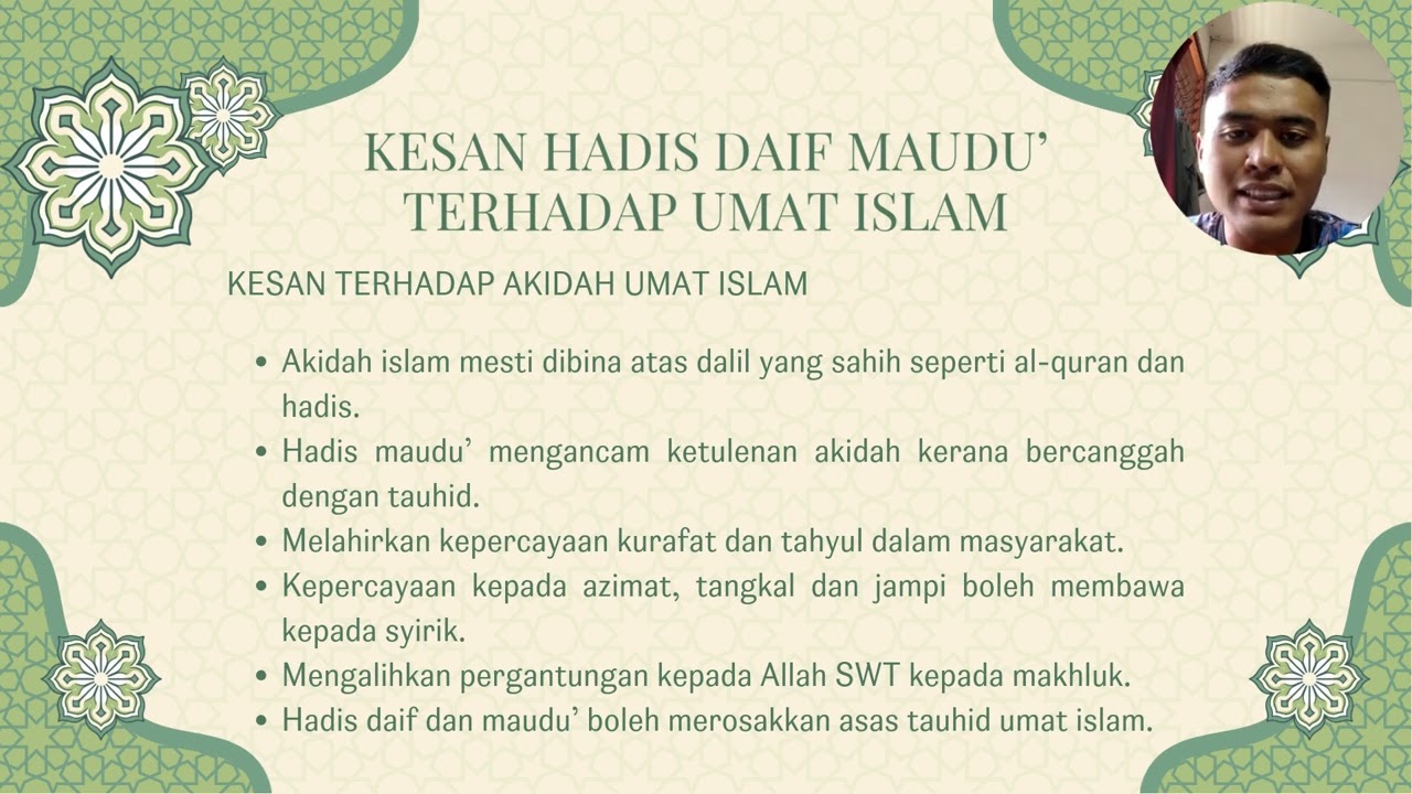 KESAN HADIS DAIF DAN MAUDU’ TERHADAP KEFAHAMAN MASYARAKAT ISLAM SERTA PENDEKATAN MENGATASINYA
