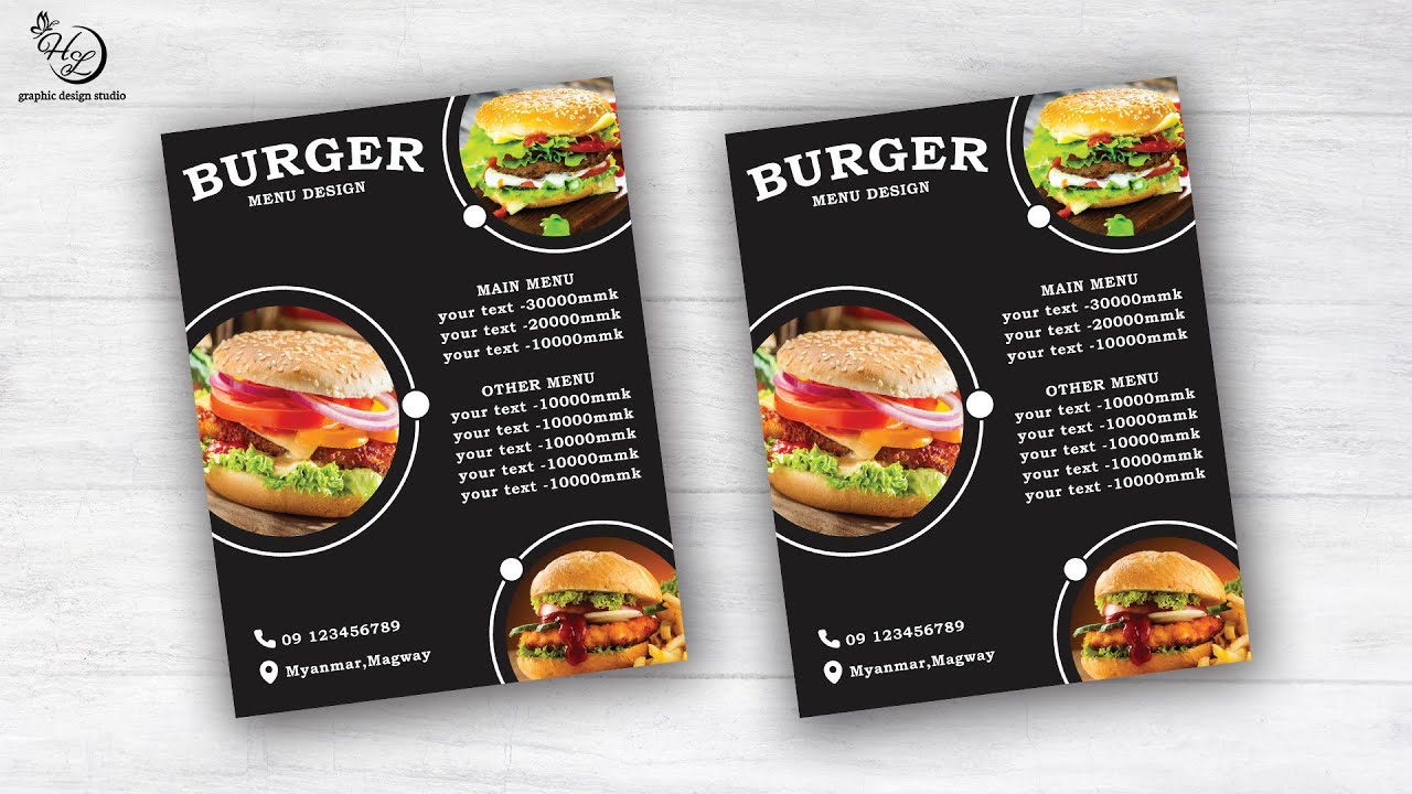 How to make BURGER MENU Design With Photoshop CC