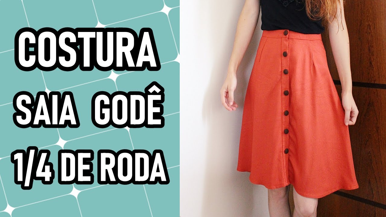 Como costurar saia godê 1/4 de roda | CORTE E COSTURA