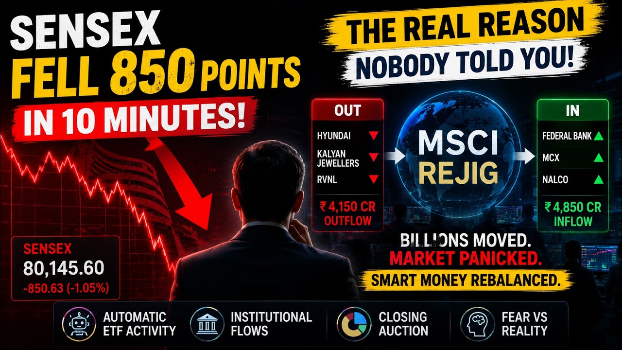 🚨 Sensex Fell 850 Points in 10 Minutes! | The REAL Reason Nobody Told You  | MSCI Rejig