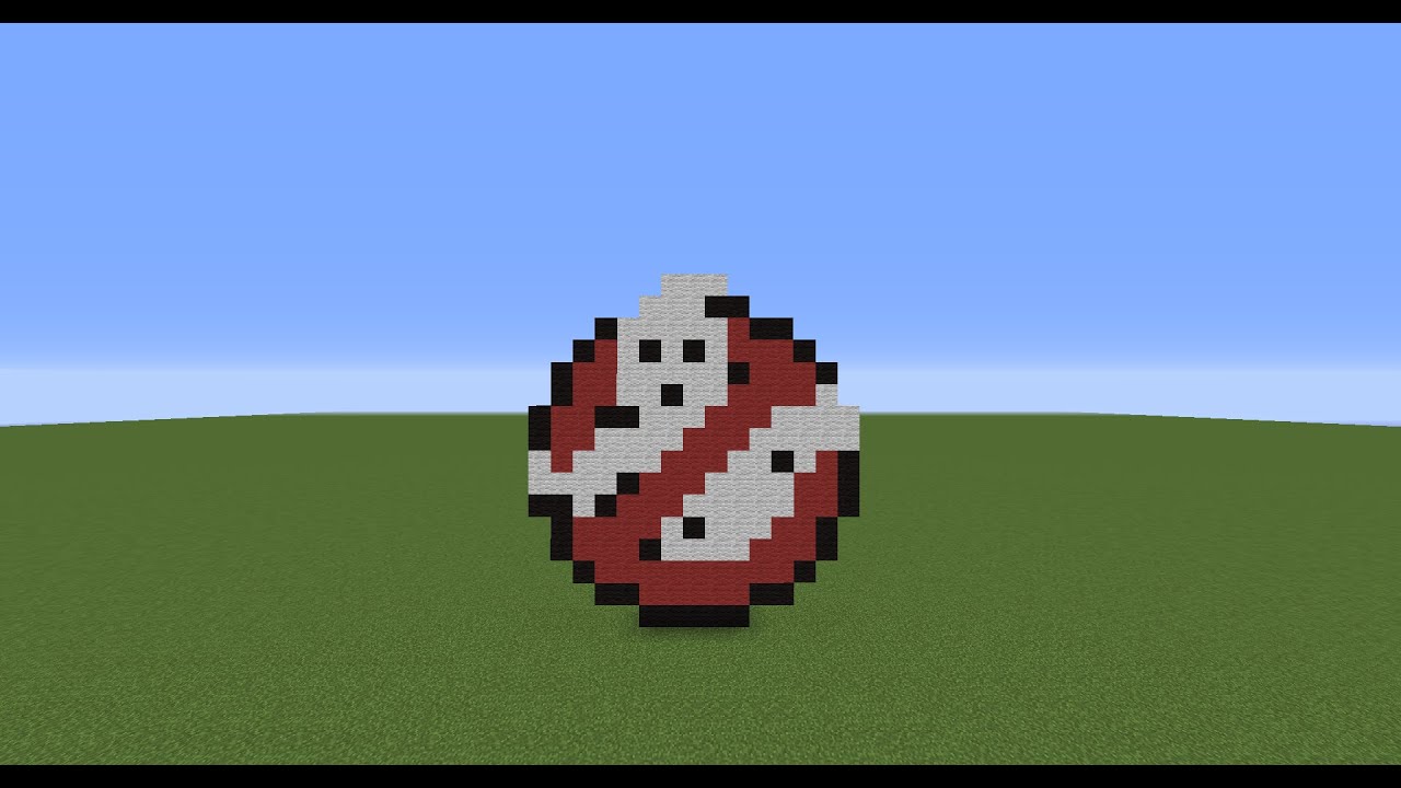 Minecraft Pixel Art Tutorial Ep.48: How To Make A Ghost Busters Logo