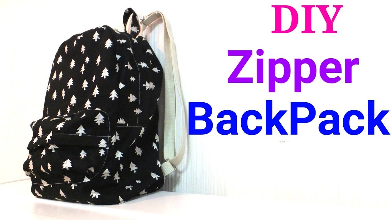 【DIY】大人用*リュックサックの作り方* Lined Zipper BackPack Tutorial*