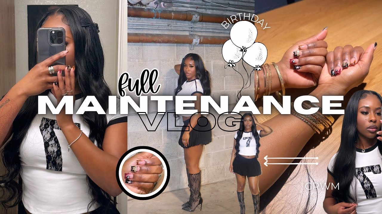 BIRTHDAY MAINTENANCE VLOG | GRWM 🎀: hair + nails + DIY lashes + outfit shopping + etc...