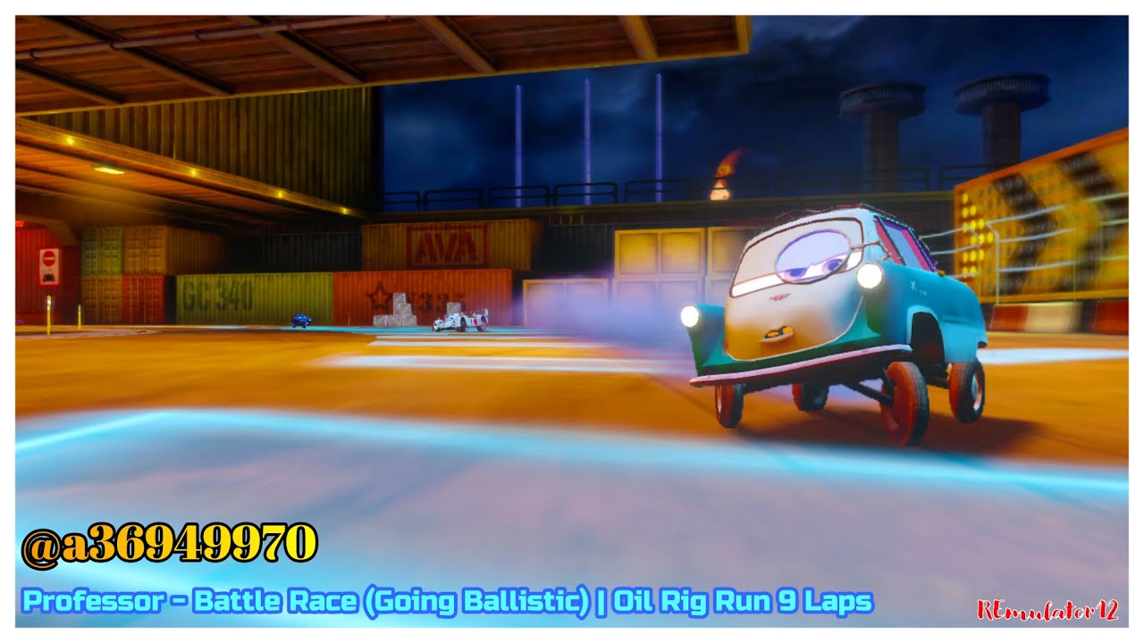 Cars 2 The Video Game | Professor Z - Battle Race (Going Ballistic) | Oil Rig Run 9 Laps