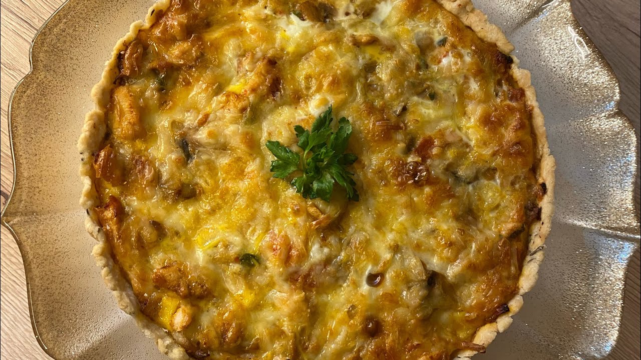 Hähnchen Quiche ohne butter — tereyağsız tavuklu kiş