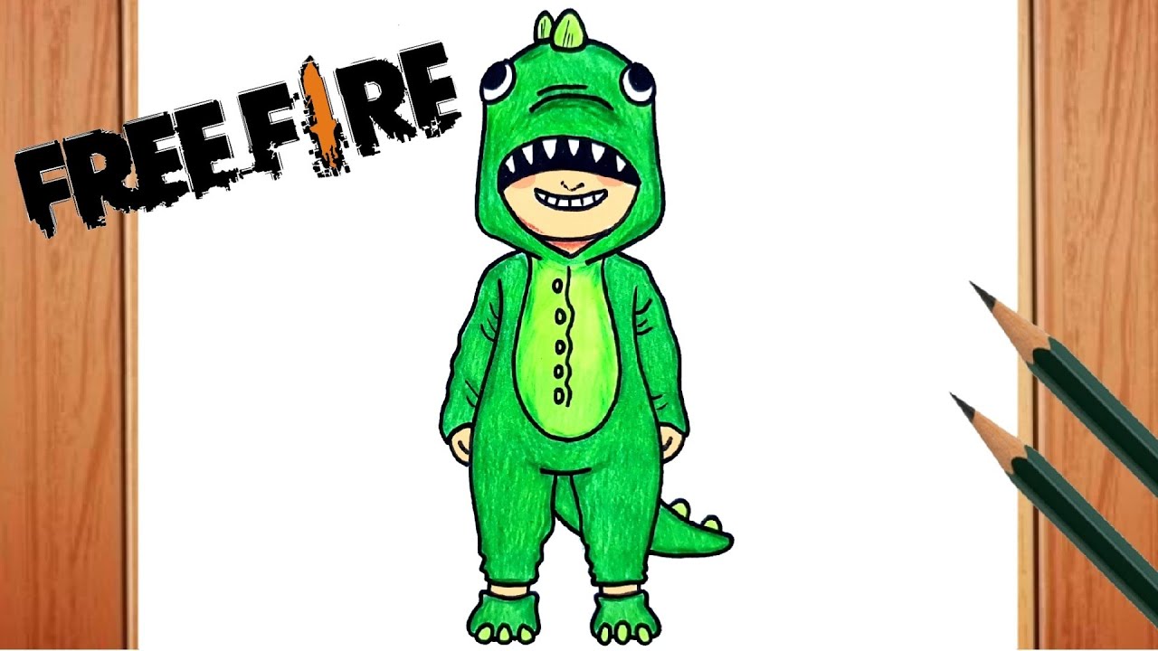 COMO DIBUJAR SKIN DINO DE FREE FIRE | DIBUJOS DE FREE FIRE   DIBUJAR FREE FIRE