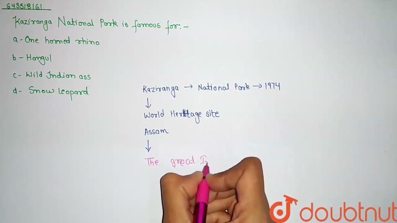 Kajiranga National Park is famous for :- | CLASS 12 | BIODIVERSITY AND CONSERVATION | BIOLOGY | ...