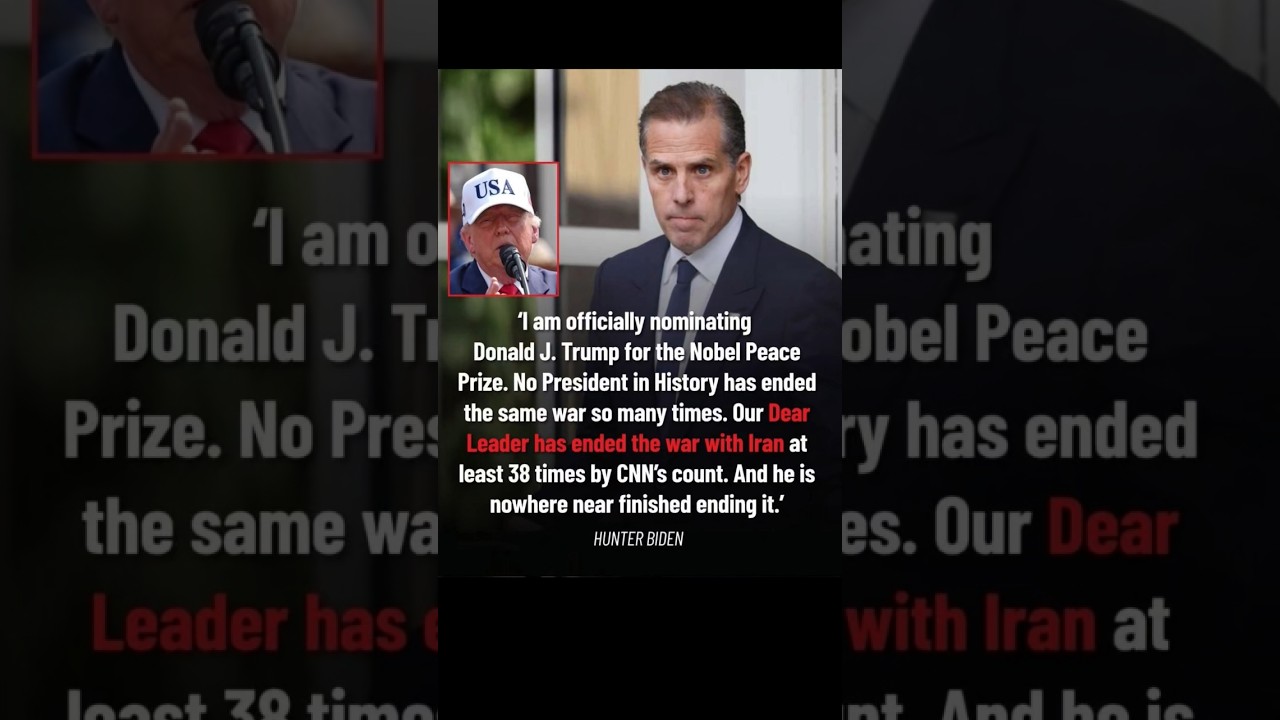 Hunter Biden mocked Trump's Iran claims, sarcastically nominating him for the Nobel Peace Prize.