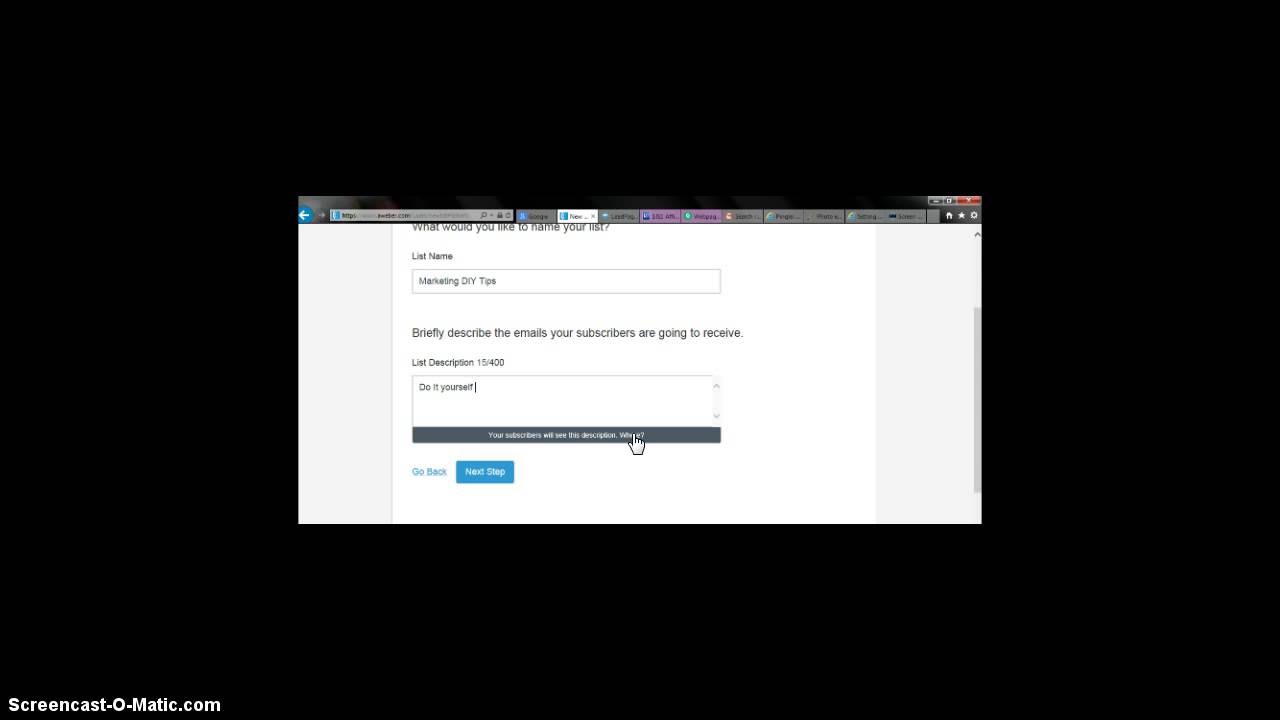 Setting up your Aweber List