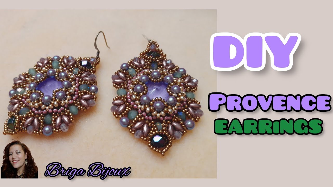 DIY ORECCHINI PROVENCE con  rivoli 14 BEADWORK - BEADJEWERLY