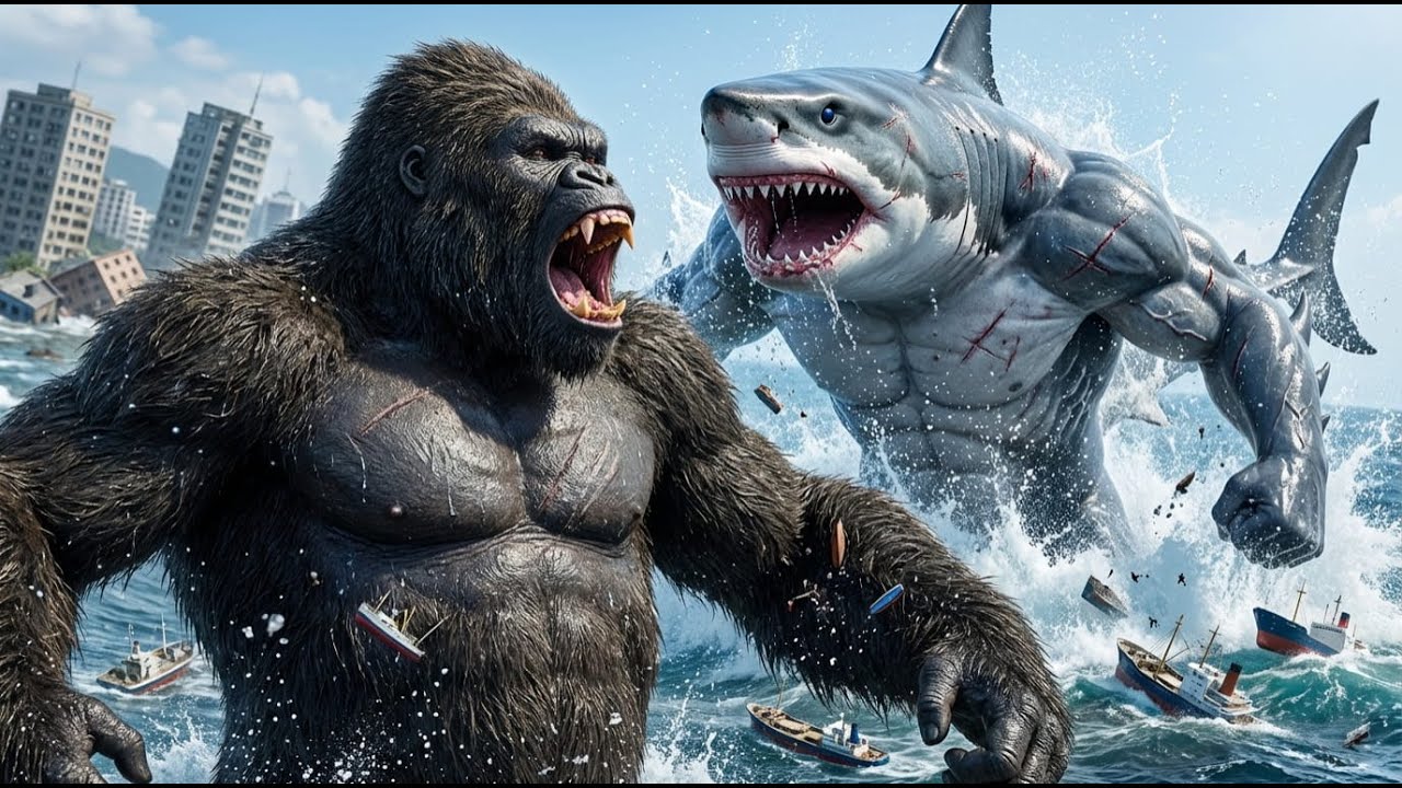 Kong vs. Giant Shark Man: One Guardian Must Fall to Save the World