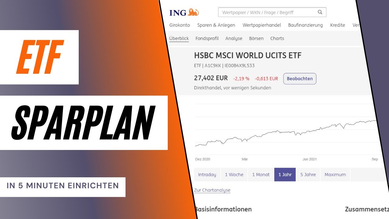 ETF Sparplan einrichten mit ING Depot: Anleitung, Geb&uuml;hren, Hinweise