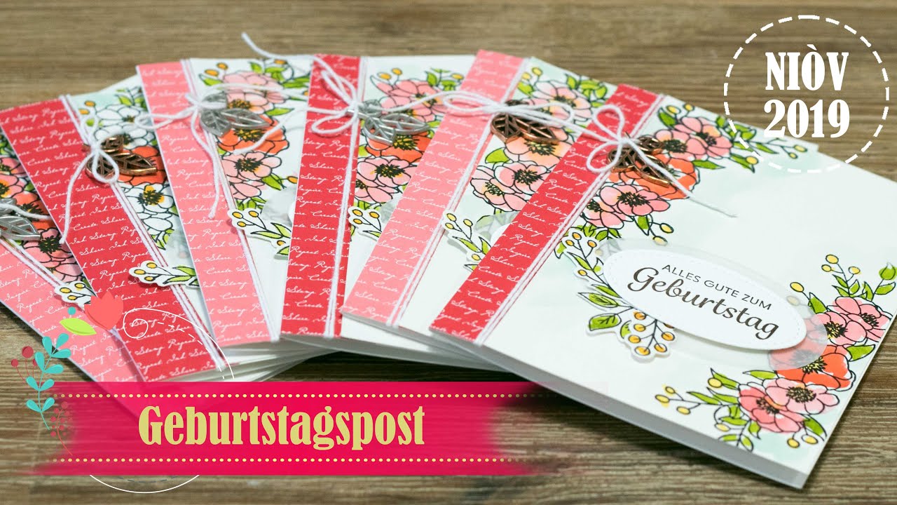 Geburtstagspost November 2019 | Strauss lieber Wünsche | Karte diem | Aquarellkoloration