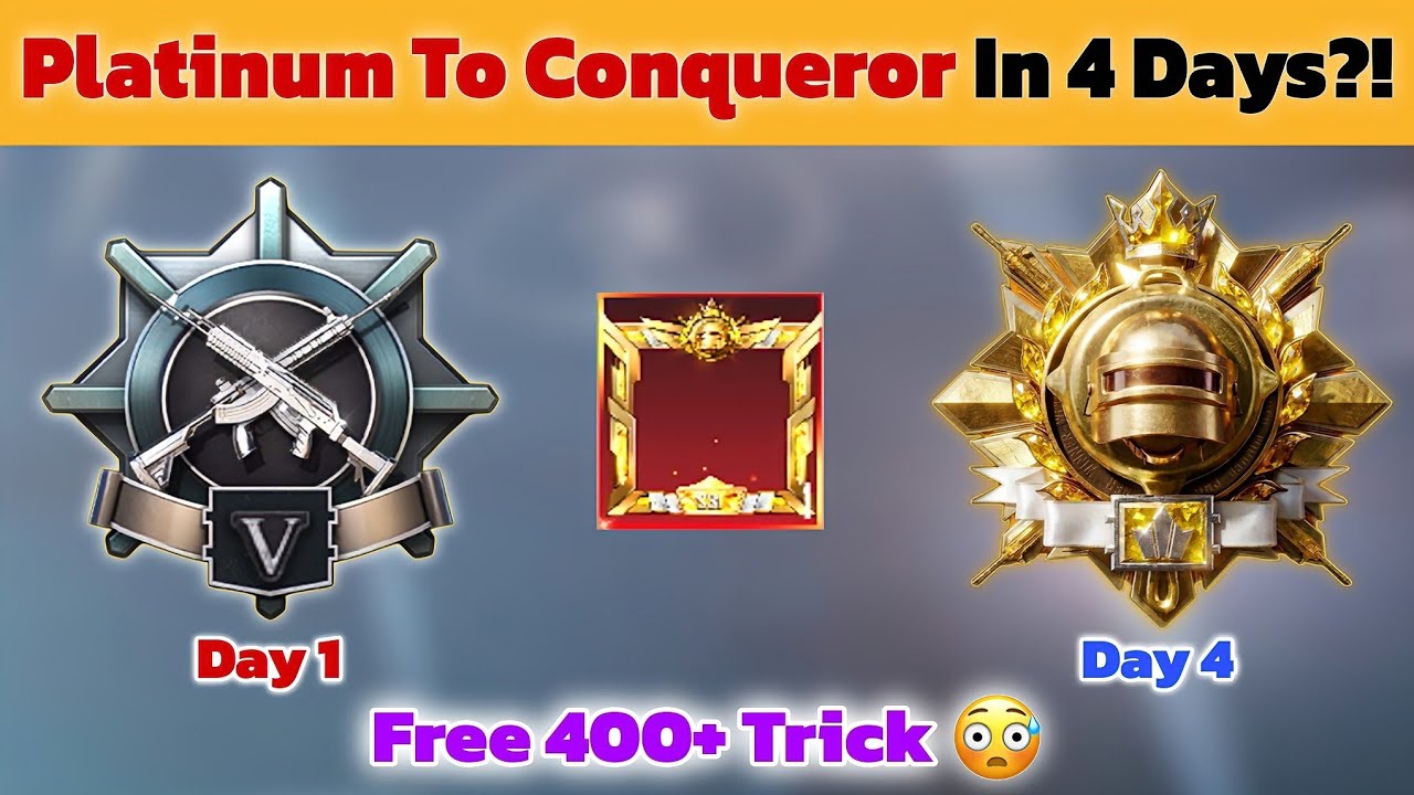 🇮🇳 Day 1 - Platinum To Conqueror In 4 Days ⁉️ Free 400+ 😱 Rank Push Tips and Tricks ✅