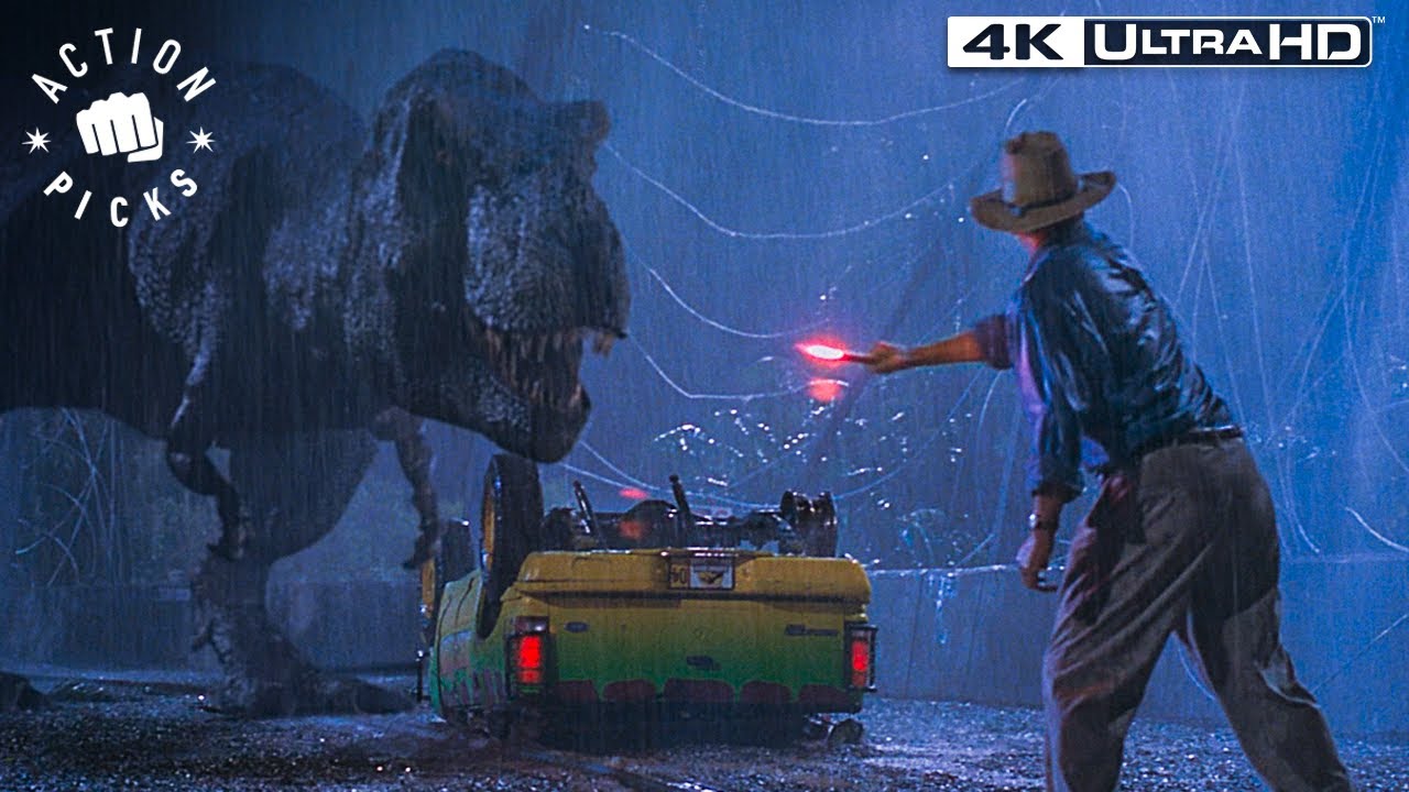 The T.Rex Attacks The Jeep (Iconic Scene) | Jurassic Park 4k HDR