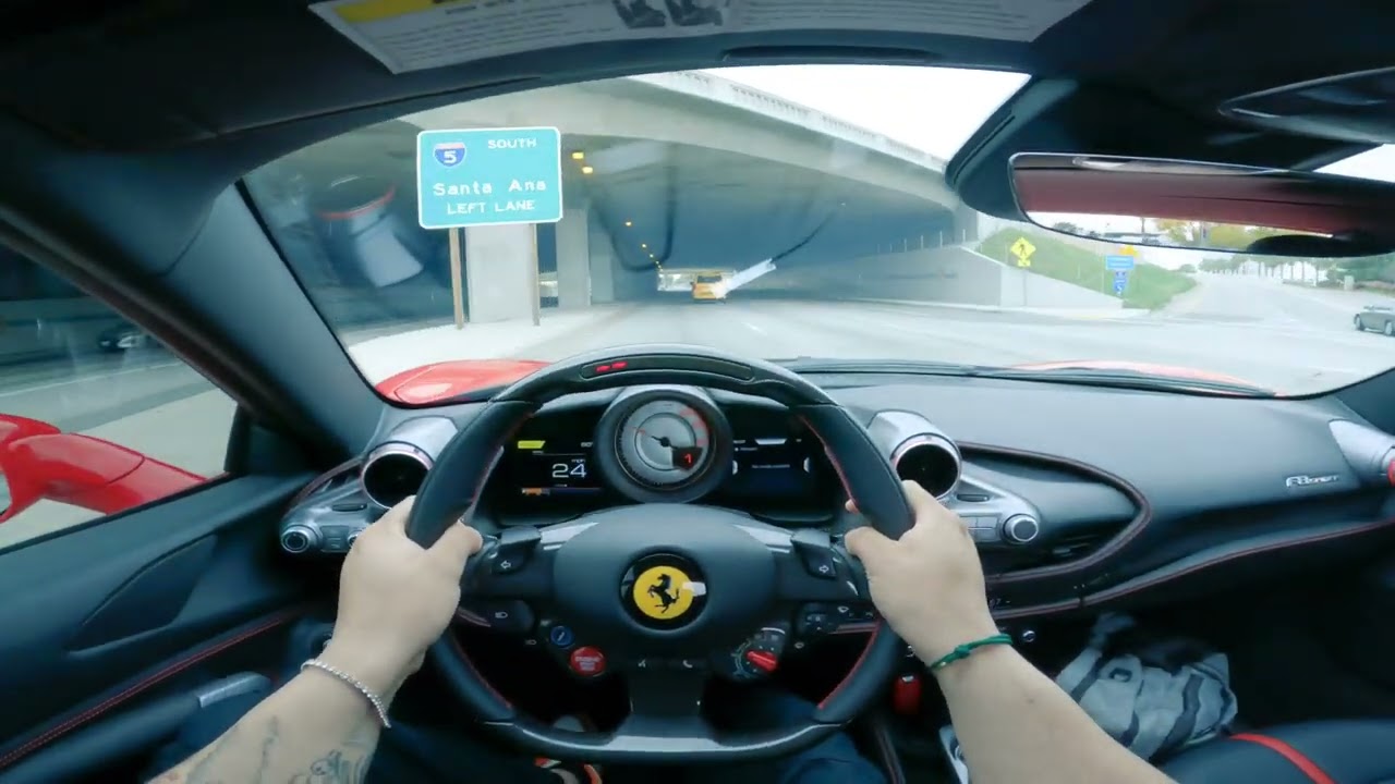 Coffee Run: 2023 Ferrari F8 Spider Daytime Drive Part 2 POV | ASMR