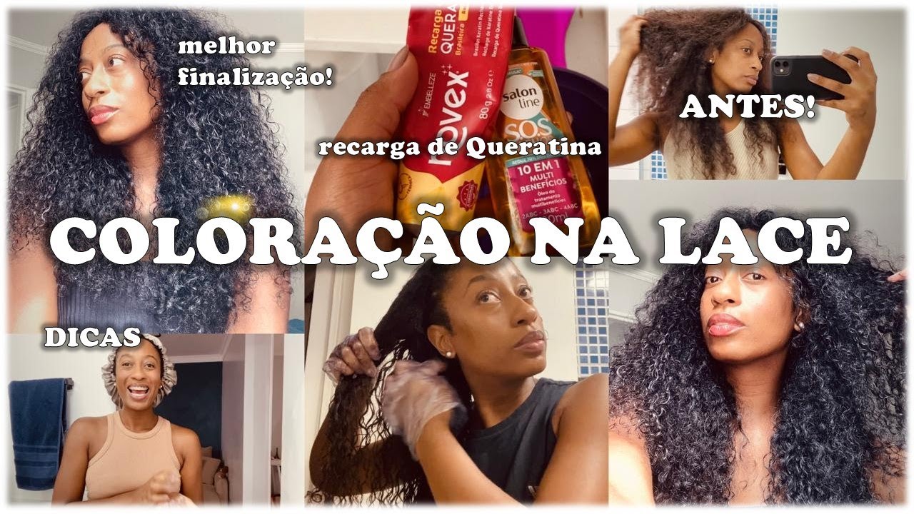 COLORAÇÃO na LACE CACHEADA em casa+ FINALIZAÇÃO perfeita com Movimento natural -Priscila Sousa