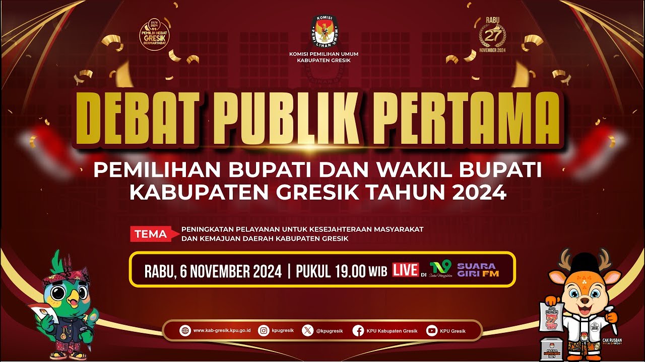 DEBAT PUBLIK PERTAMA PEMILIHAN BUPATI DAN WAKIL BUPATI GRESIK TAHUN 2024