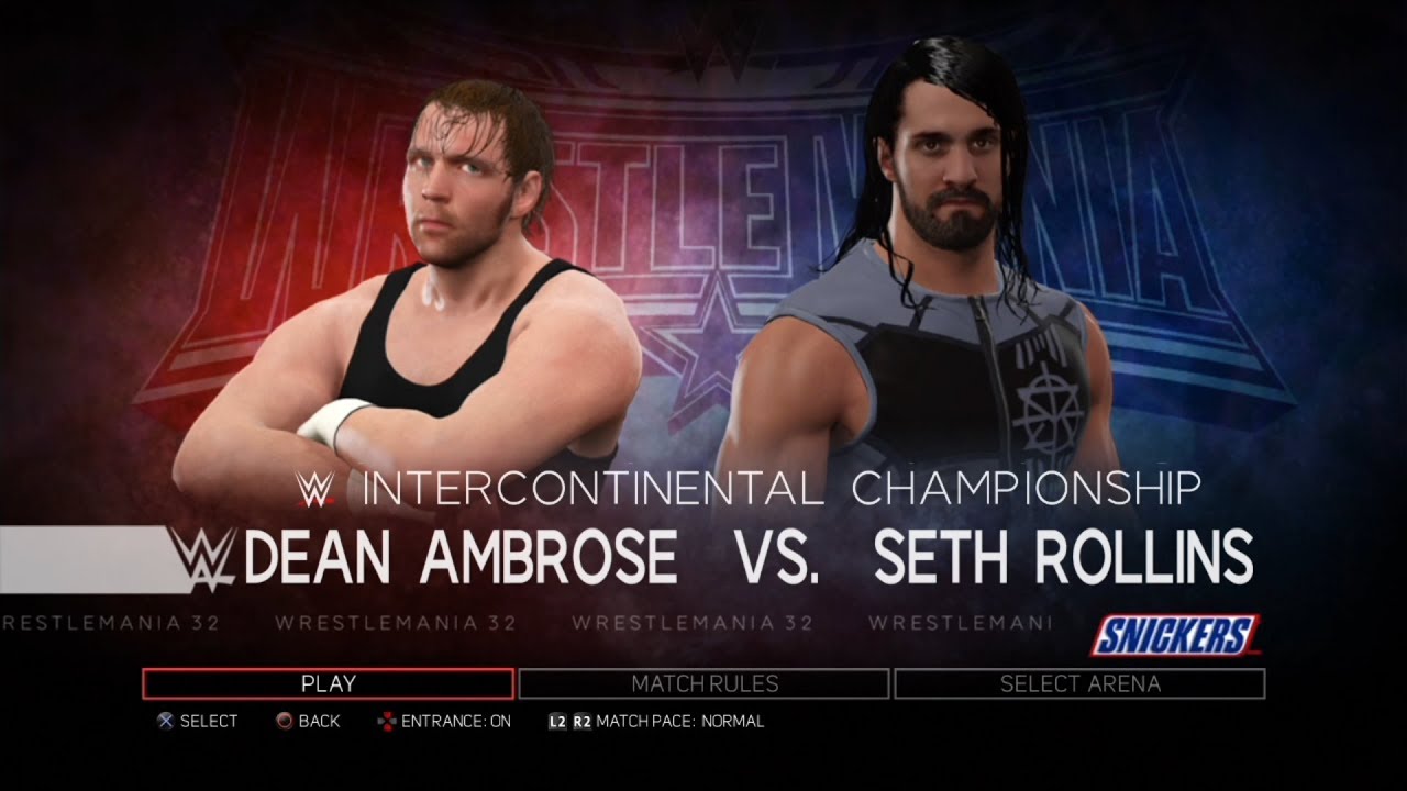 WWE 2K17 PS3 - Dean Ambrose VS Seth Rollins