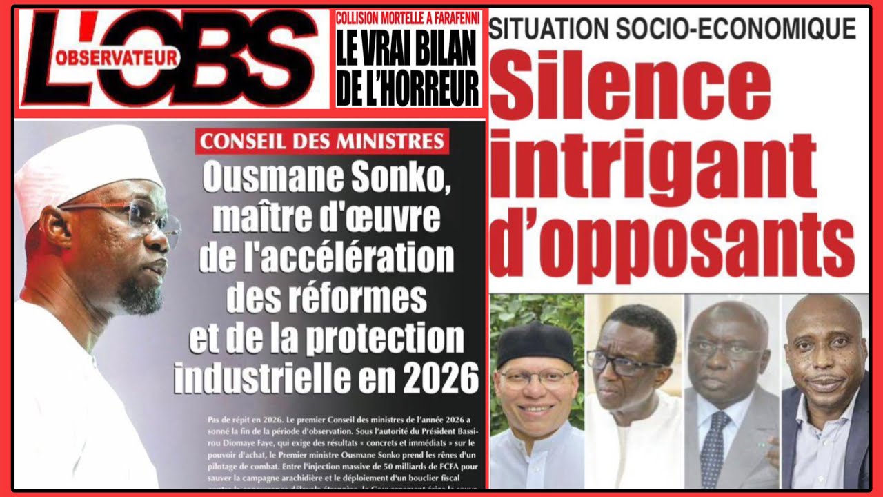 Revue de presse Jeudi 08 janvier 2026 avec Mame khalifa 