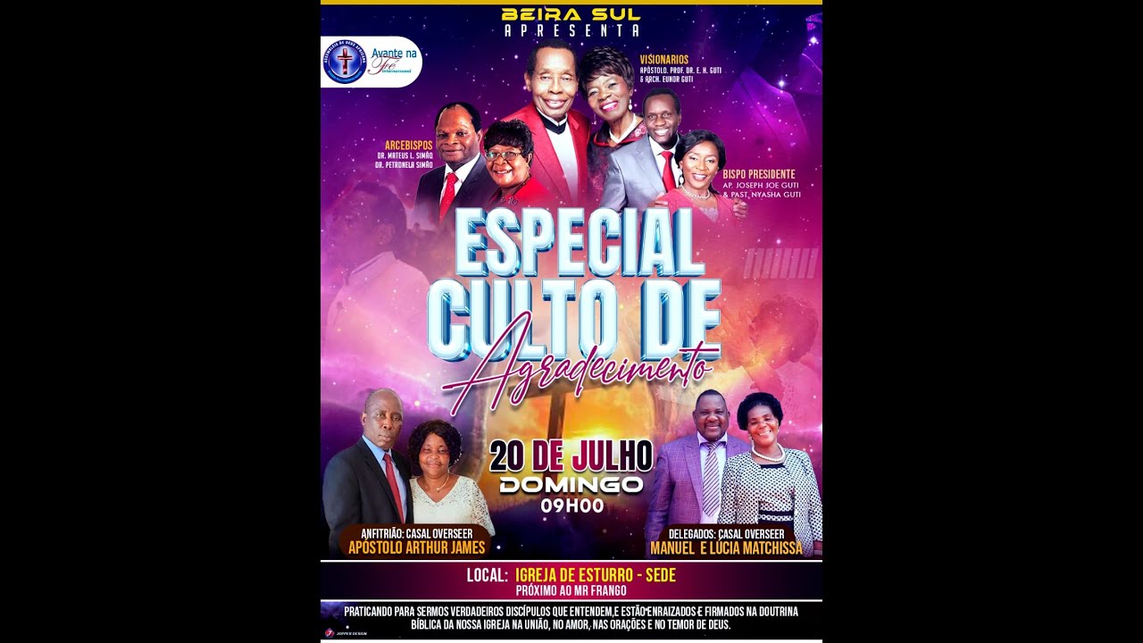 Culto Especial de Agradecimento | Casal Overseer Matchissa