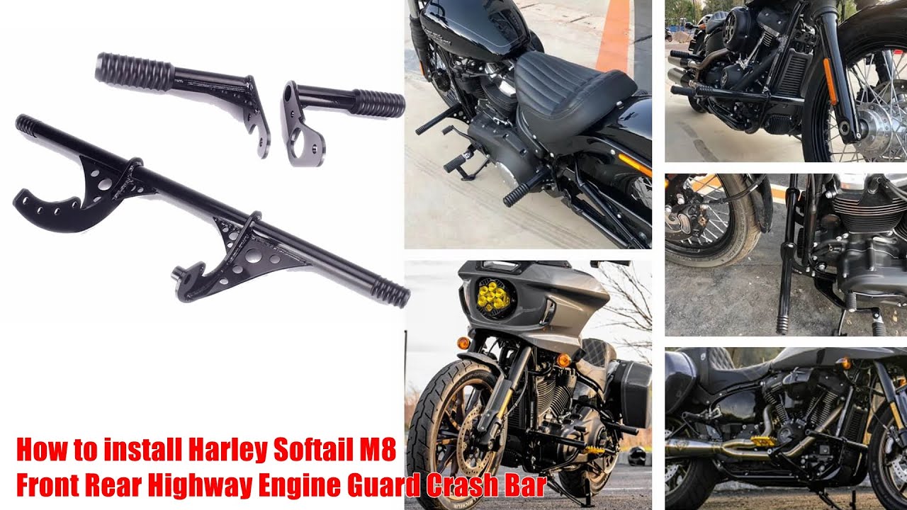 How to install Harley Softail M8 Front Rear Highway Engine Guard Crash Bar