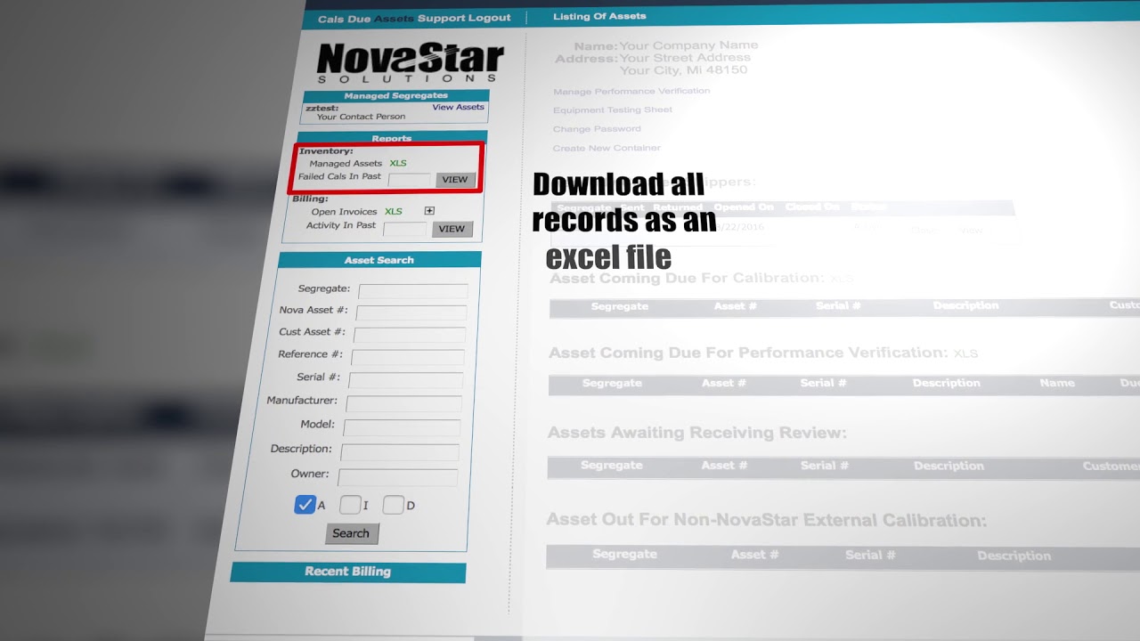 NovaStar Solutions - Calibration Services Portal
