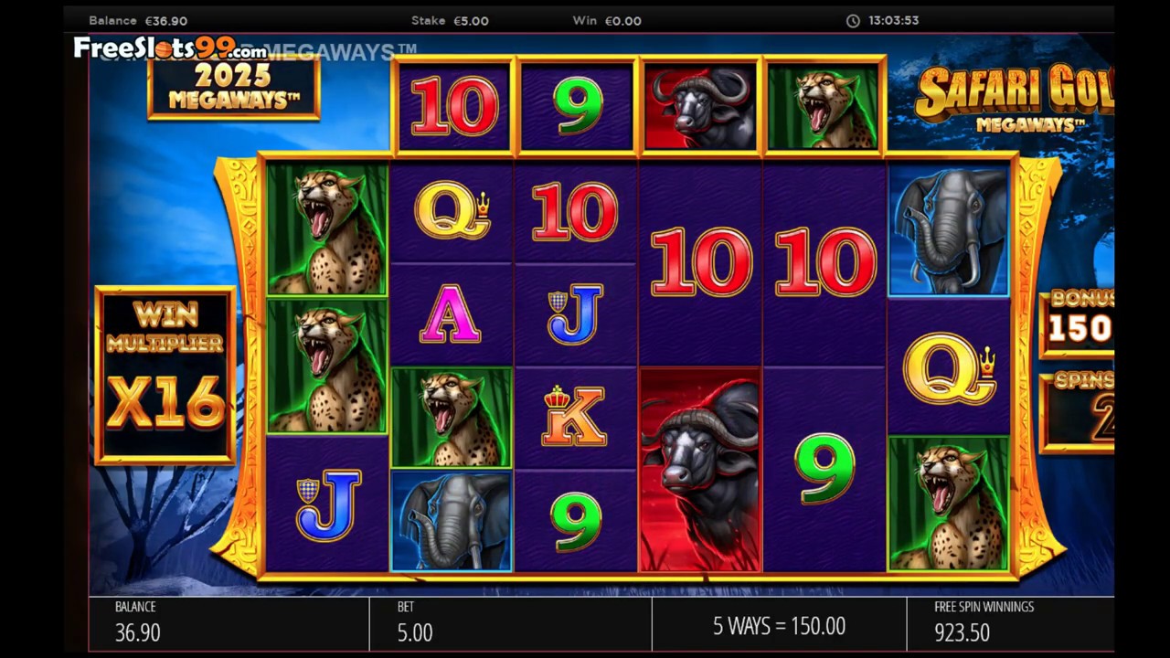Safari Gold Megaways Slot Machine BONUS GAME