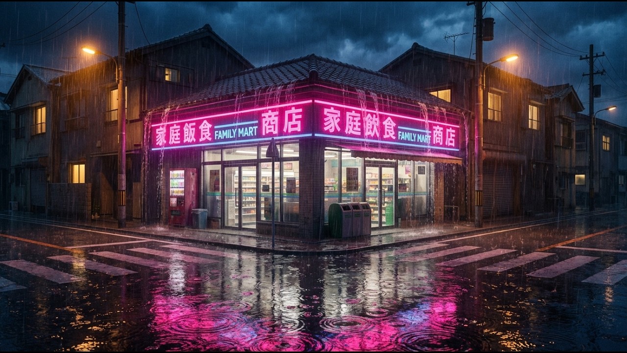 Rainy Tokyo Corner Store 🌧️ Peaceful Night Lofi for Focus & Sleep