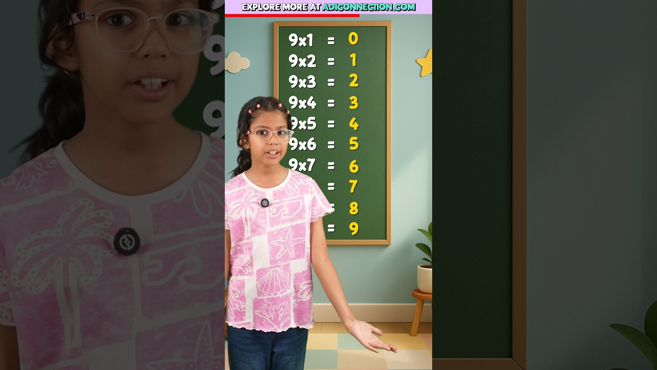 Easy Table TRICK 🔢 | Table of 9 | Table of 9 Trick | Math Tricks for Kids | Adi Connection #shorts