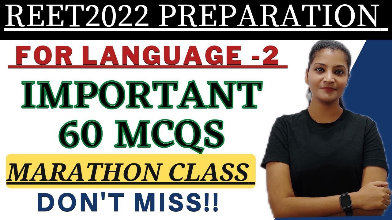 REET 2022 || Marathon || Complete syllabus/60 questions REET||  #Language2 #reet2022 #reet #reetexam