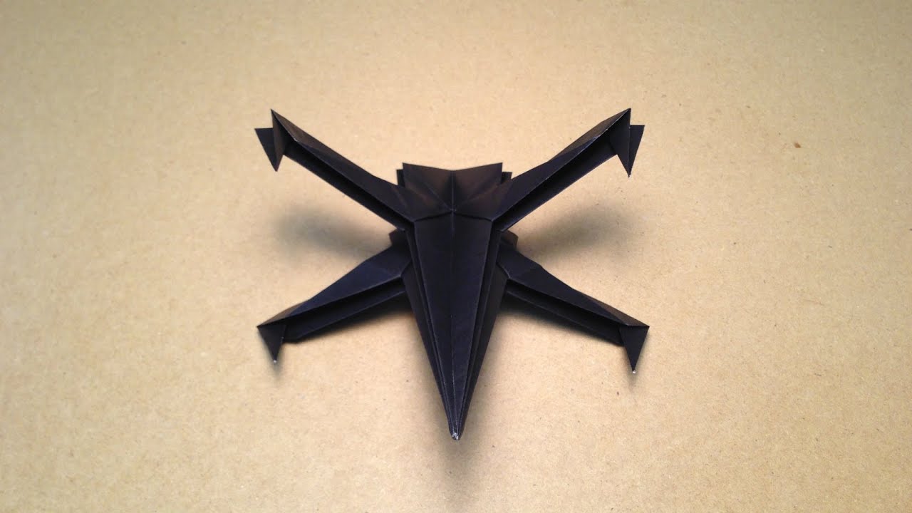 【折り紙（おりがみ）】　飛行機　スター・ウォーズ X-Wingの折り方　作り方