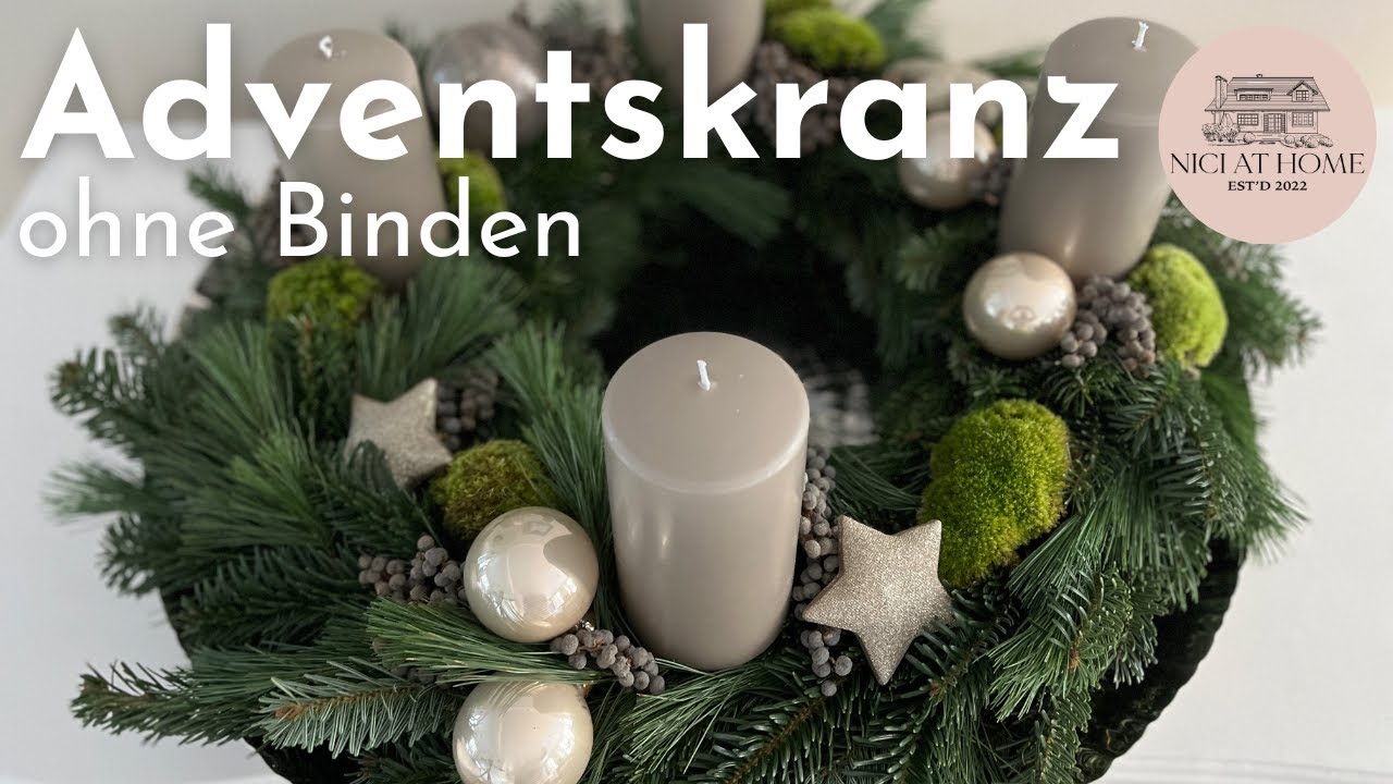 Adventskranz selber machen 🌲Einfach, ohne Binden🌲DIY