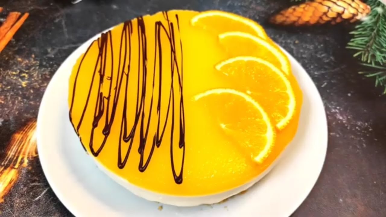 Вкуснейший апельсиновый чизкейк без выпечки!