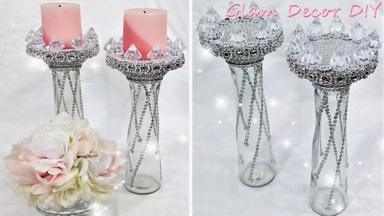 Dollar Tree DIY Glam Modern Candle Holders DIY Glam Room Decor Ideas