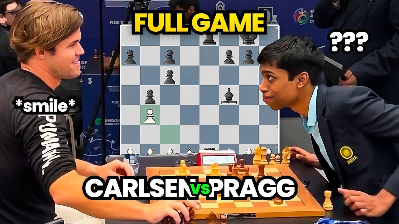 What did Praggnanandhaa tell Magnus? Carlsen vs Pragg | Full Game | FIDE World Rapid 2023