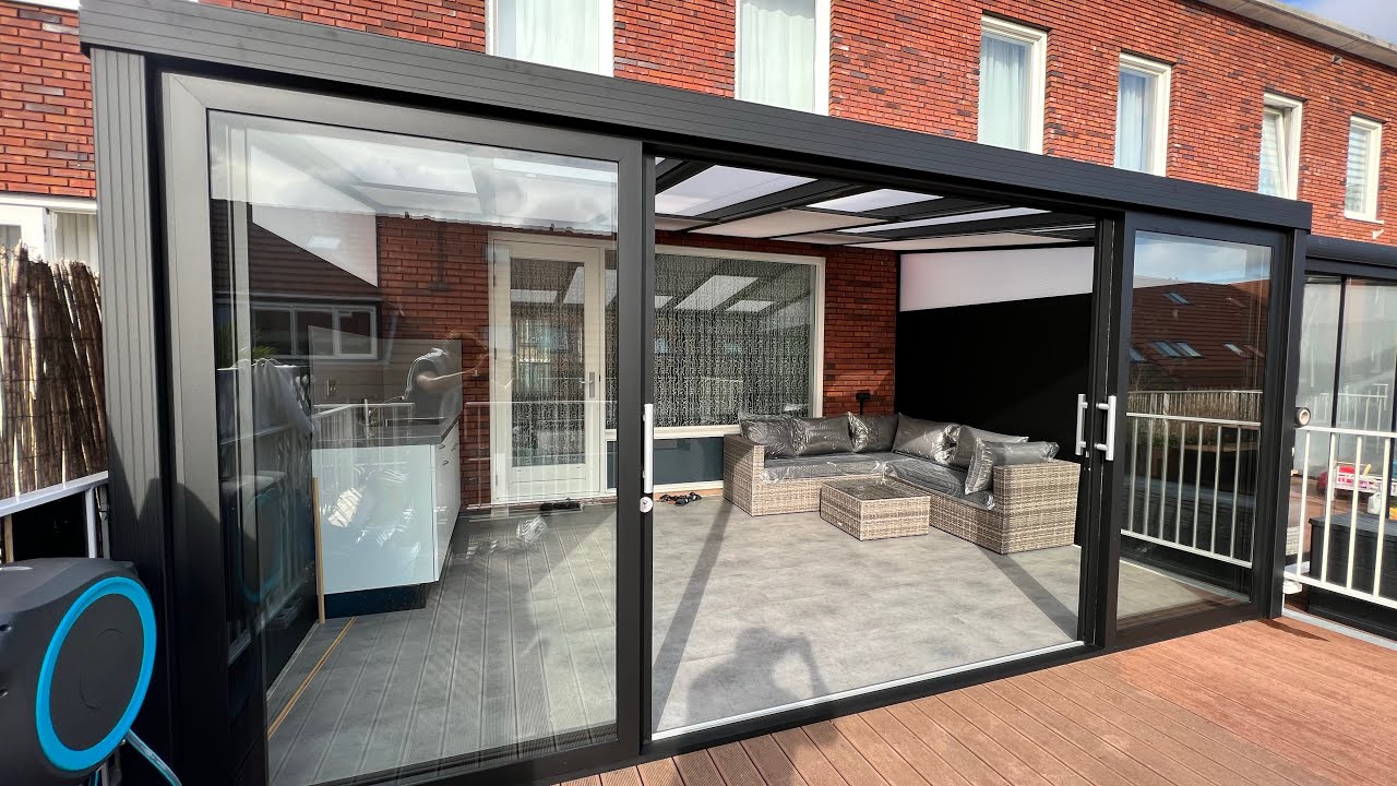 ✔️ Aluminium tuinkamer | Schuifpui kozijn & Zonwering